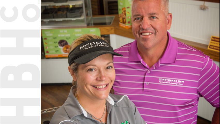 HoneyBaked Franchisees Jeff & Toni Madden with HBH Co™ Letters