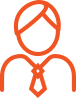 Orange Business-Person with tie Icon