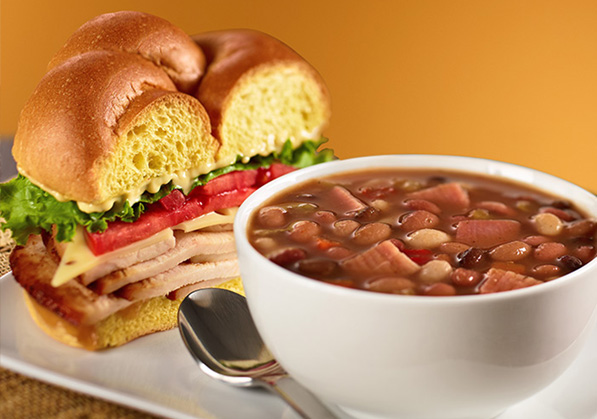 HoneyBaked Ham - Lunch: Ham Sandwich with Bean Soup